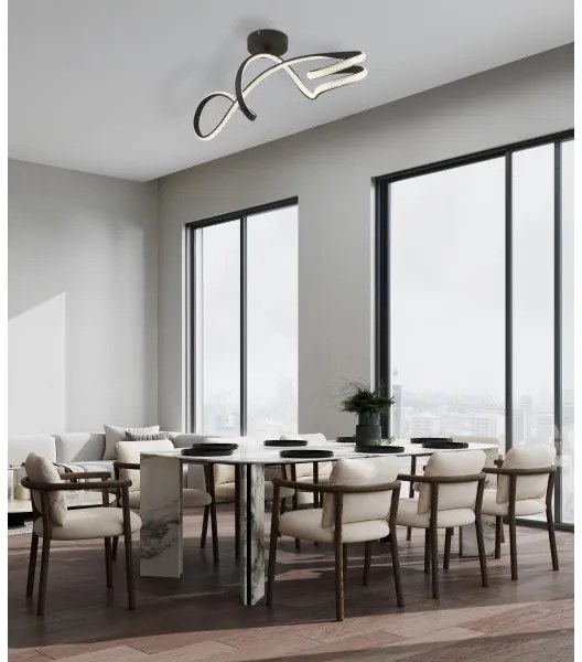 Lustră LED aplicată Globo 67341DS SWIRL LED/30W/230V negru