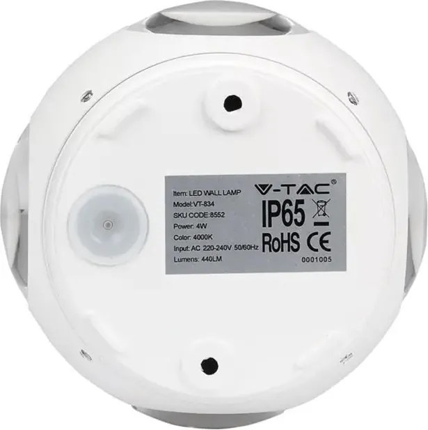 Lampa led perete 4w ip65 3000k alb cald