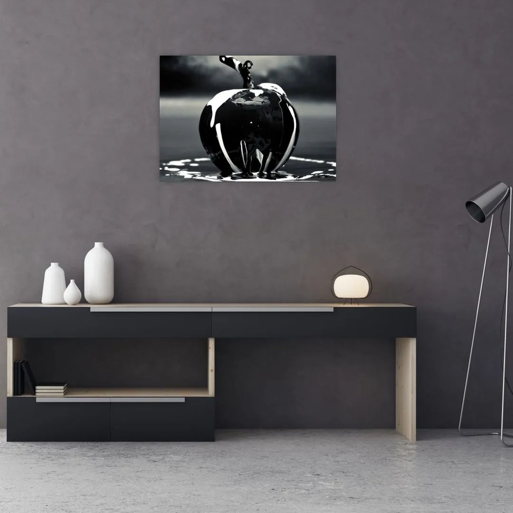 Tablou pe sticlă cu mărul negru (70x50 cm)
