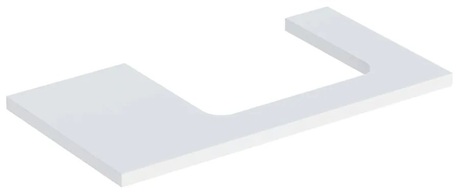 Blat pentru lavoar Geberit One cu decupaj in dreapta alb mat 90 cm