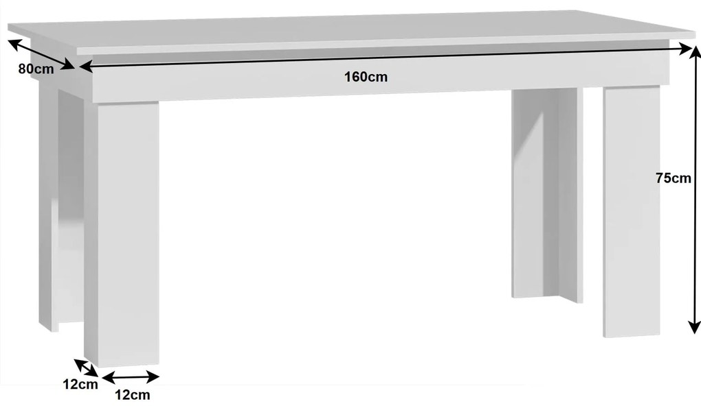 Masă dreptunghiulară 160x80 Stejar Manila