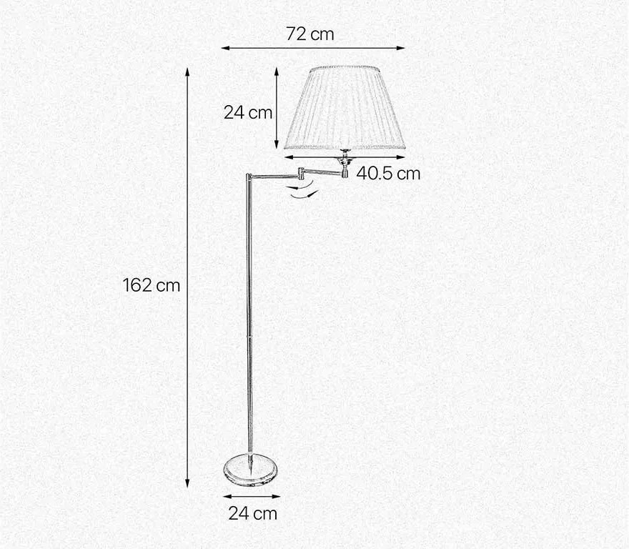 Lampadar din alama cu brat articulat Elegant