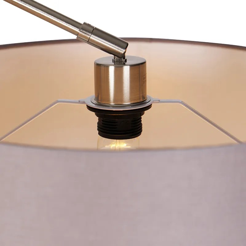 Lampa de podea moderna din otel cu abajur gri inchis 45 cm - Editor