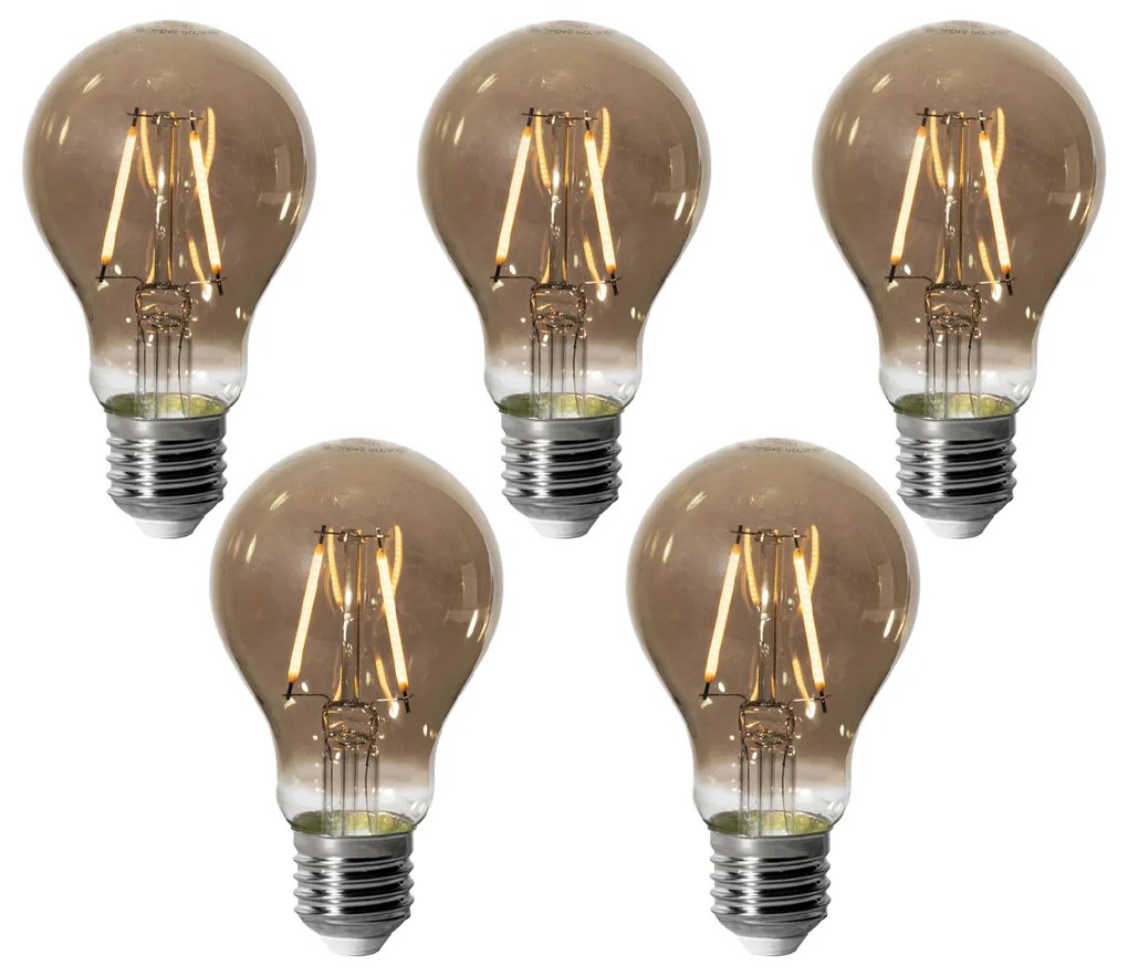 Set 5 becuri E27 dimbare LED lamp A60 smoke 3W 250 lm 2200K