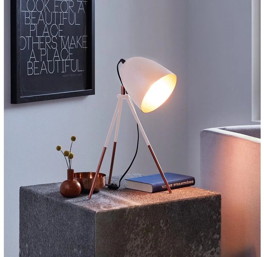 Eglo 49727 - Lampă de masă CHESTER, 1xE27/60W/230V, alb/cupru