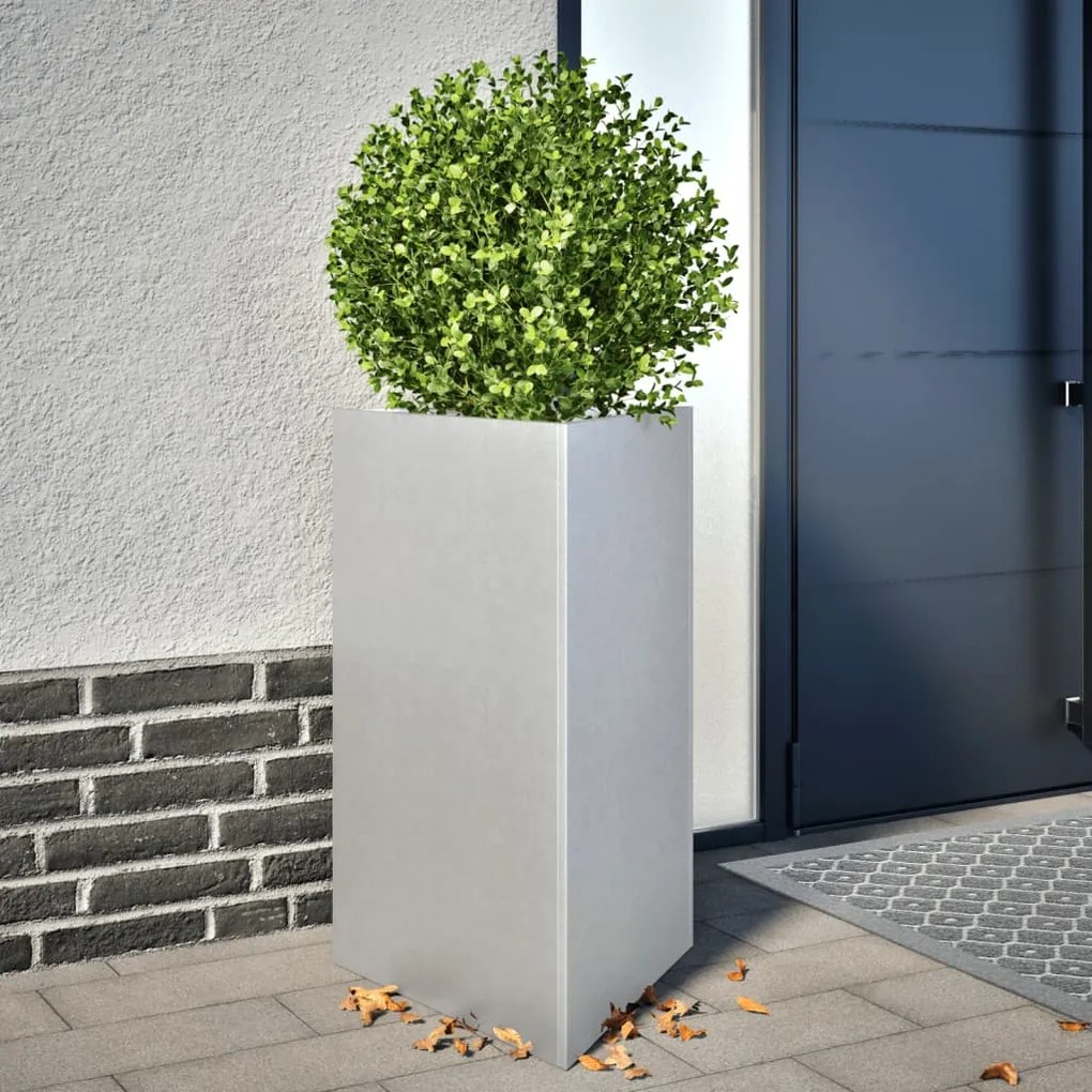 vidaXL Jardiniere grădină, 2 buc. 50x43x75 cm oțel galvanizat triunghi