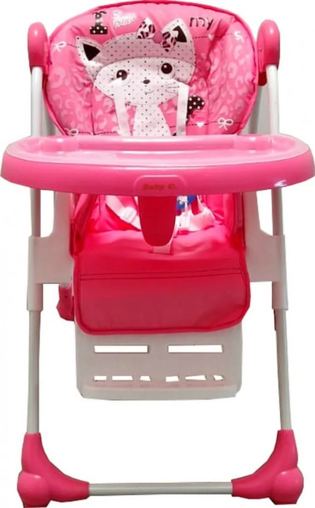 Scaun de masa pentru copii si bebe Baby Care™ CC reglabil in 3 trepte, Pliabil, Centura de siguranta, Sezut comfortabil, Masuta detasabila, Pozitie