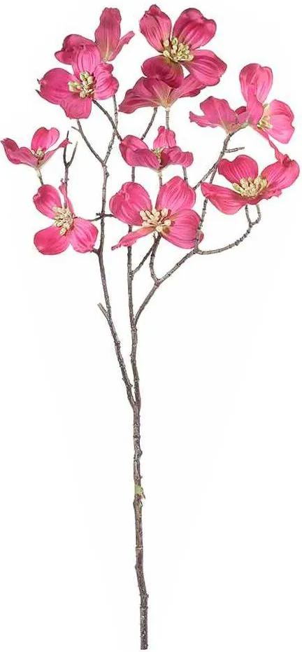 Crenguta artificiala flori cornus roz fucsia 73 cm