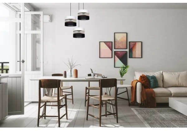 Lustră pe cablu CORAL 3xE27/60W/230V neagră/albă