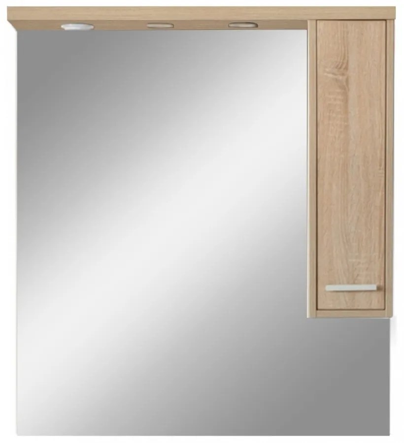 Dulap suspendat cu oglindă Nerva 85 cm, stejar Sonoma