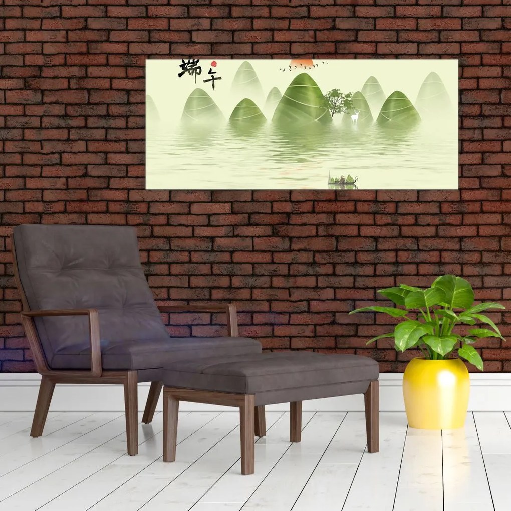 Tablou - Valea munțilot verzi (120x50 cm)