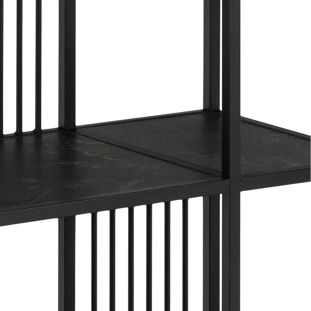 Bibliotecă neagră cu aspect de piatră 85x185 cm Strington – Actona