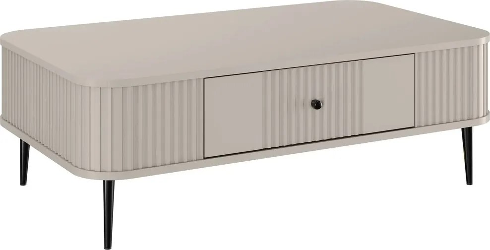 Măsuță de cafea cu sertar Vesper 103x60 cm - cașmir / picioare negre