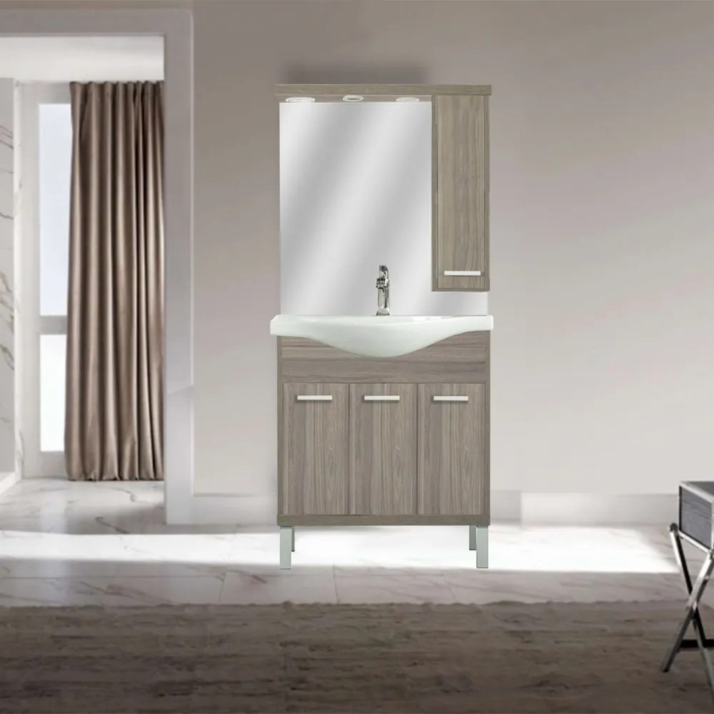 Dulap suspendat cu oglindă Nerva 75 cm, ulm Rauna