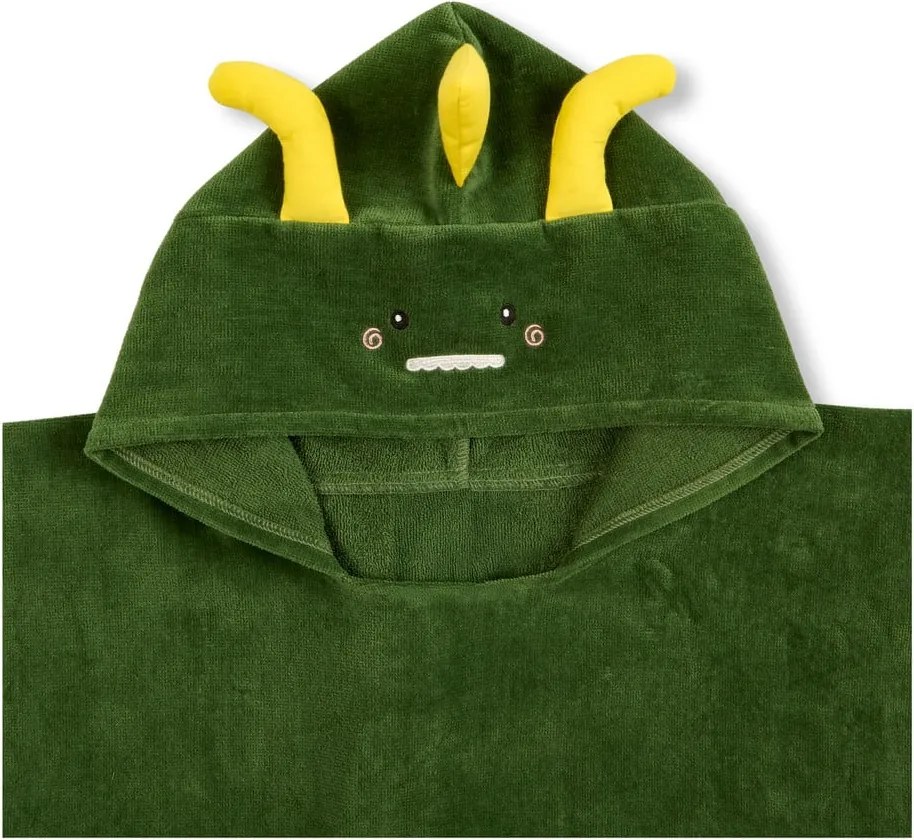 Poncho pentru copii verde din bumbac Joep – Good Morning
