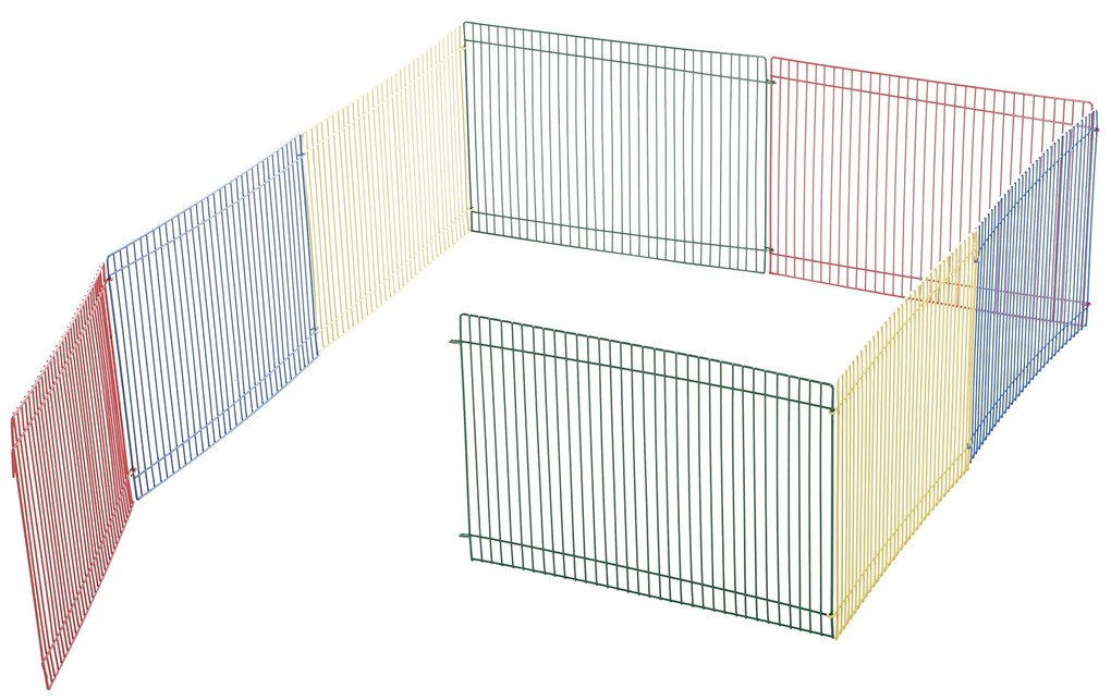 PawHut tarc modular pentru animale mici, 8 piese, 69x69x23cm | AOSOM RO
