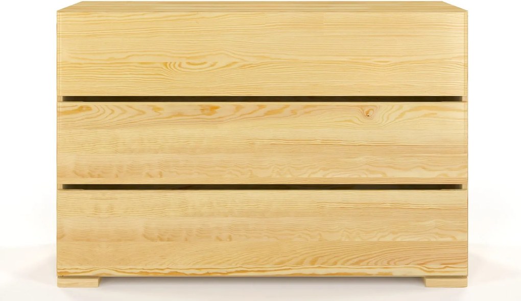 Comodă lemn masiv TerraCraft Pin 3 sertare, 120 × 45 × 81 cm