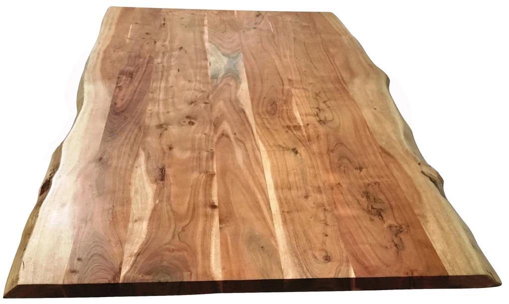 Masa dreptunghiulara cu blat din lemn de salcam Tables&amp;Co 200x100 cm maro/argintiu