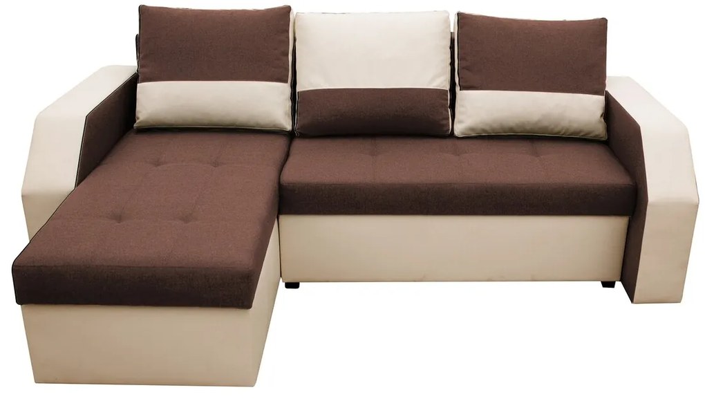 Coltar extensibil Madrid, 226x145x79 cm, 2 lazi depozitare, Reversibil, Maro/Bej