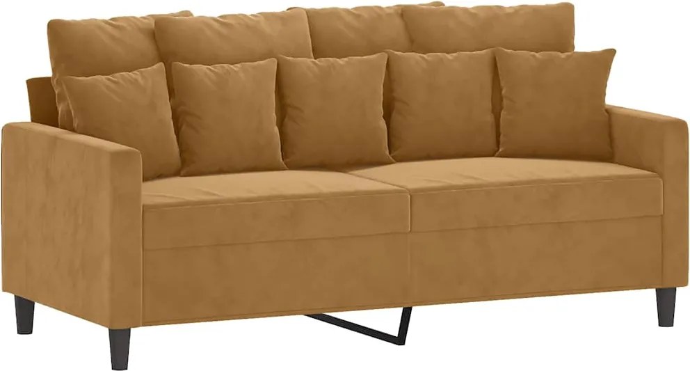 vidaXL Canapea cu 2 locuri, maro, 140 cm, catifea
