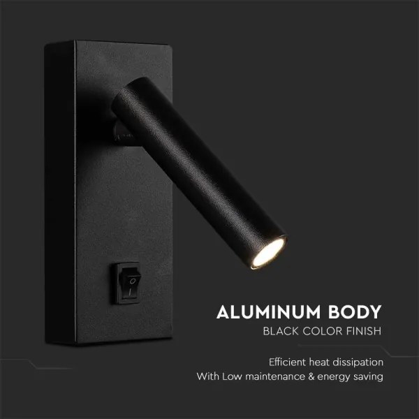 Spot LED de perete LED/2W/230V 4000K negru