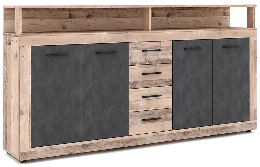 Comodă RUNA, maro deschis/antracit