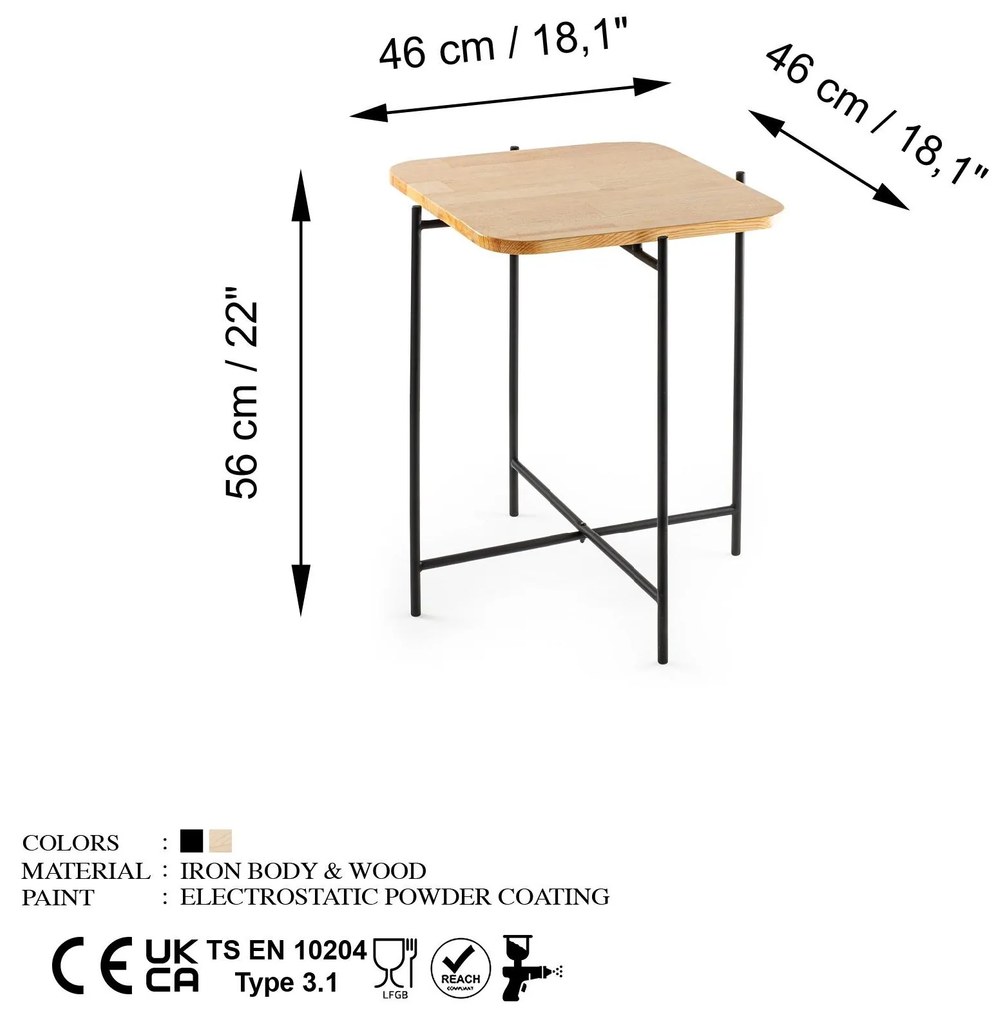 Măsuță de cafea Museli 3 (negru + natural) . 1093187