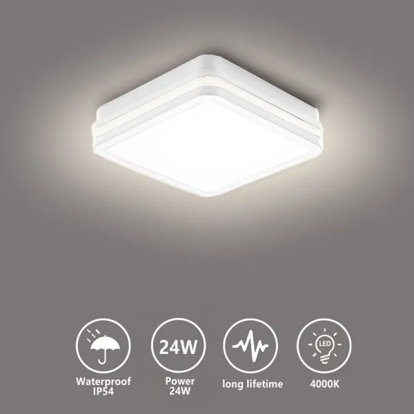 Brilagi - Corp de iluminat exterior BENE LED/24W/230V 26x26 cm alb IP54