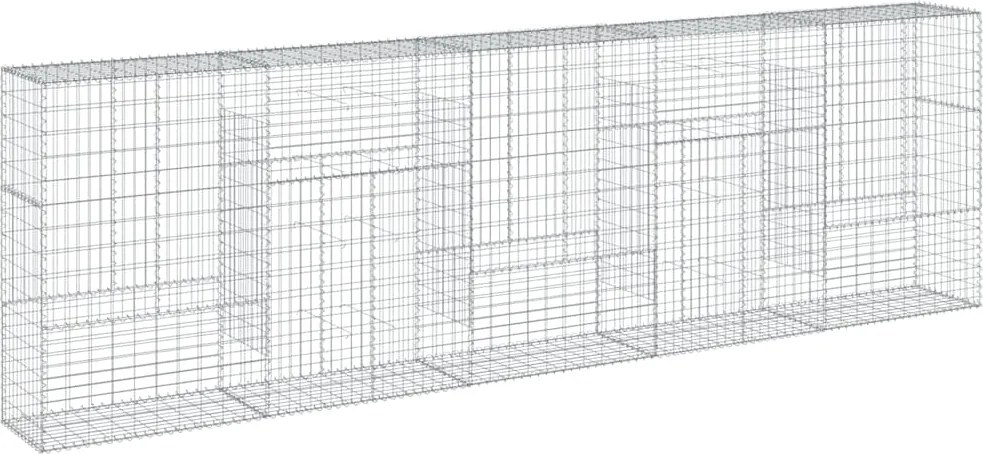 vidaXL Coș gabion cu capac, 500x50x150 cm, fier galvanizat