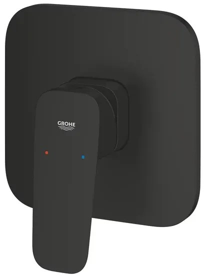 Baterie dus incastrata Grohe Cubeo negru mat fara corp ingropat