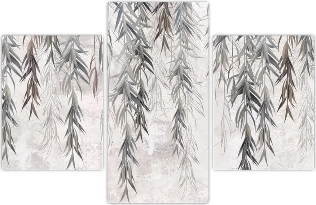 Tablou - Crenguțe de salcie, tencuiala gri (90x60 cm)