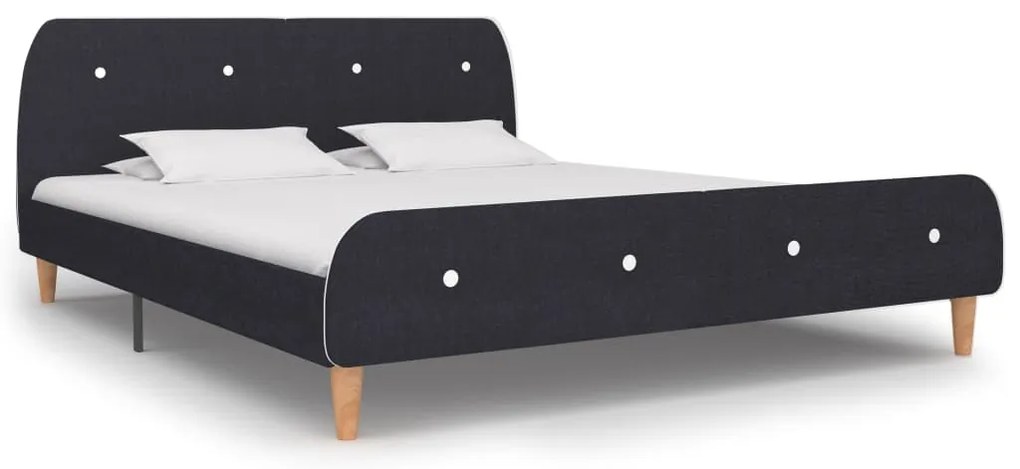 vidaXL Cadru de pat, gri închis, 160 x 200 cm, material textil