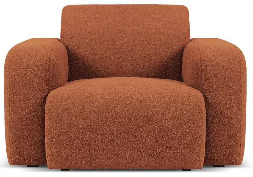 Fotoliu maro cu tapițerie din stofă bouclé Molino – Micadoni Home