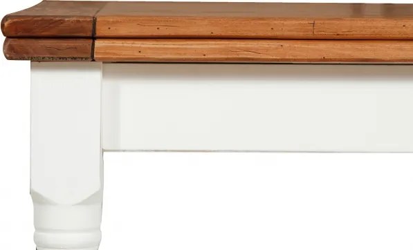 Masa pliabila, L90(180) 90 H80 cm, culoare natur alb antic, Lemn masiv