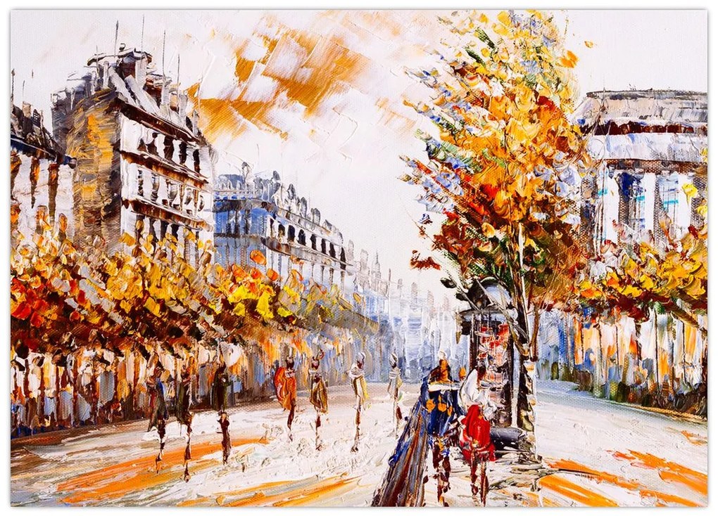 Tablou pe sticlă - Strada din Paris (70x50 cm)