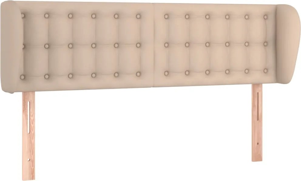 vidaXL Tăblie pat cu aripioare cappuccino 147x23x78/88cm piele eco