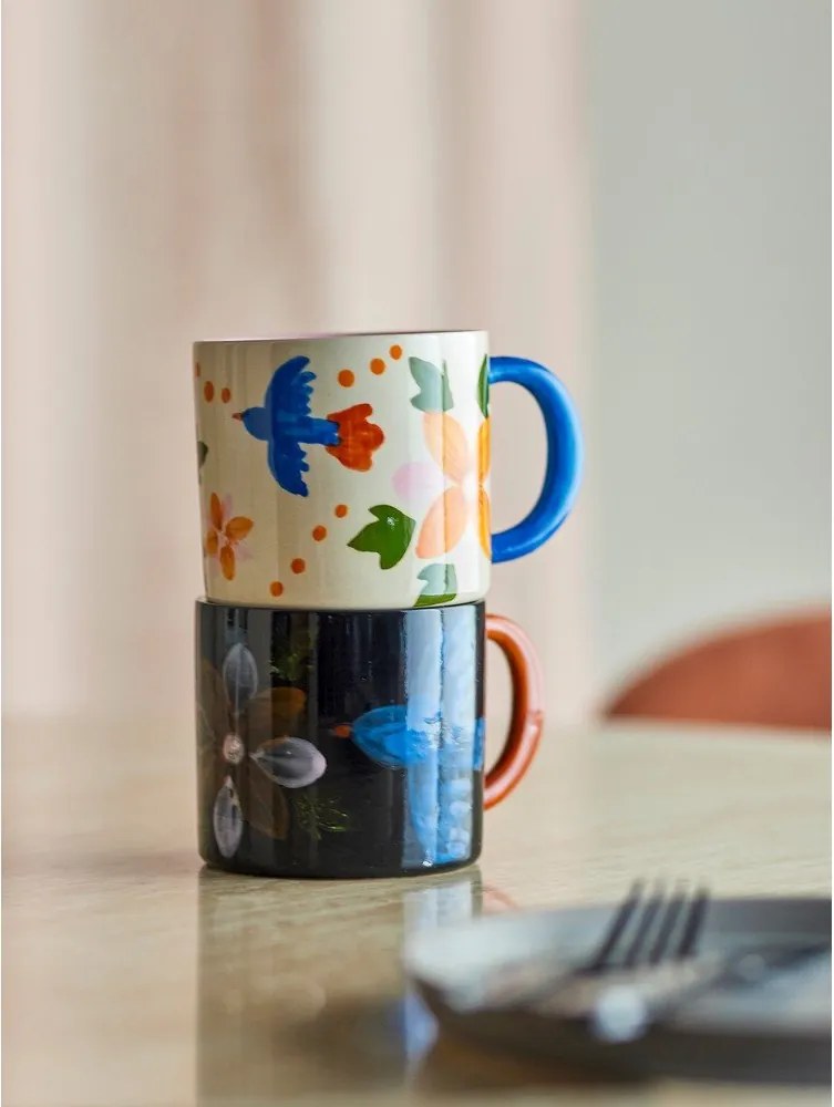 Căni negre/bej 2 buc. din ceramică 300 ml Maricala – Bloomingville