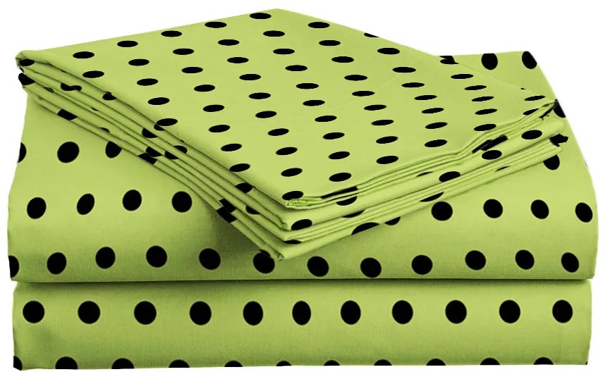 Cearsaf de pat din bumbac Culoare verde, COLAM 200x220 cm