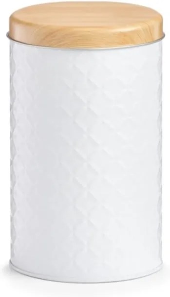 Recipient de depozitare  din metal cu forme geometrice, White Ø10,7x18 cm, Zeller