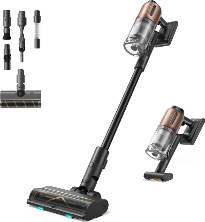 Aspirator vertical fara fir Dreame Z20 VZV16A, 715 W, 250 AW, 140.000 rpm, 3 viteze, 0,6 L, 90 min, HEPA H14, LED, Motor fara perii, Negru