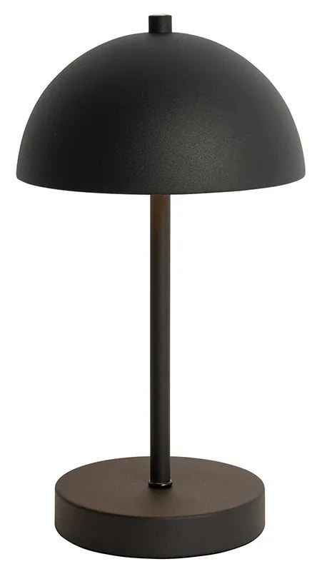 Set de 2 lămpi de masă exterioare ciupercă negre reîncărcabile - Keira