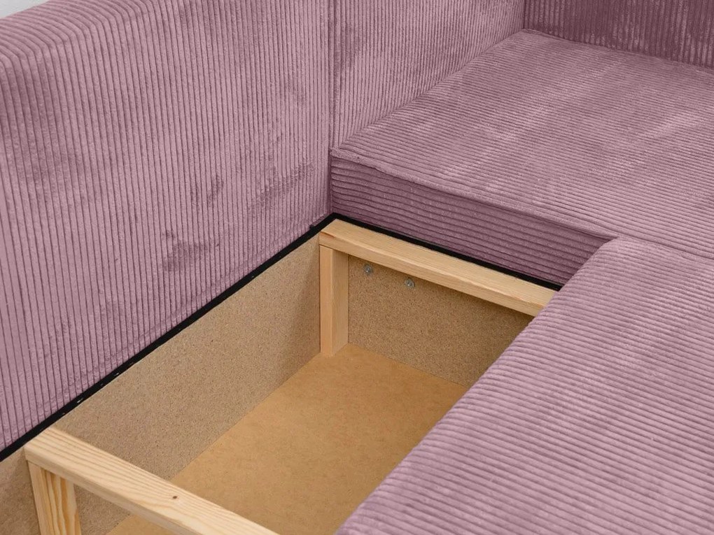 Canapea colt extensibila SMART COSARO mov deschis, cu colt bilateral + 2 perne CADOU