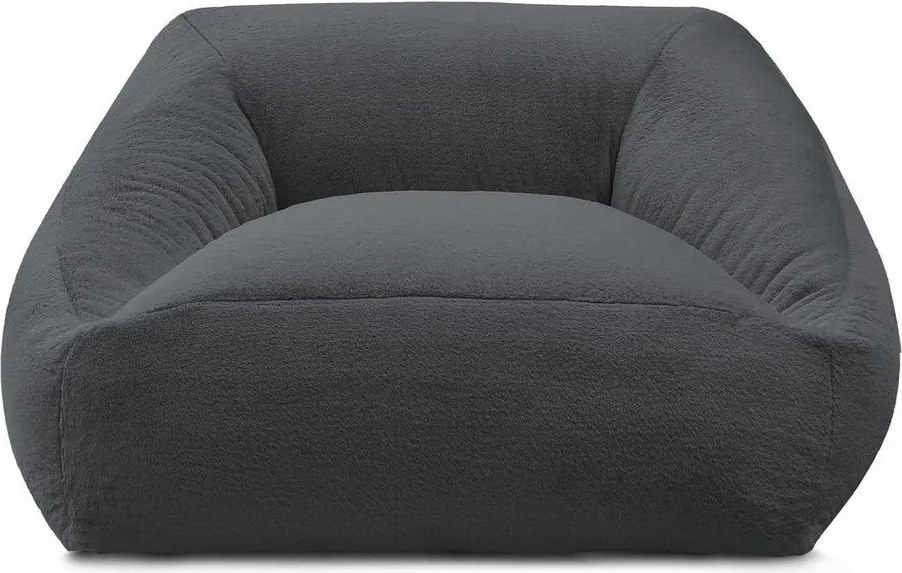 Fotoliu bean bag gri închis cu tapițerie din blană artificială Lilibet – Bobochic Paris