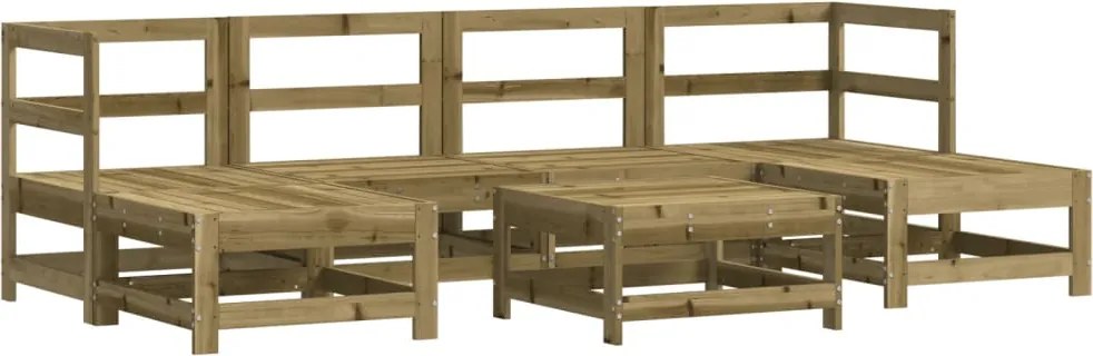 vidaXL Set mobilier de grădină, 7 piese, lemn de pin tratat