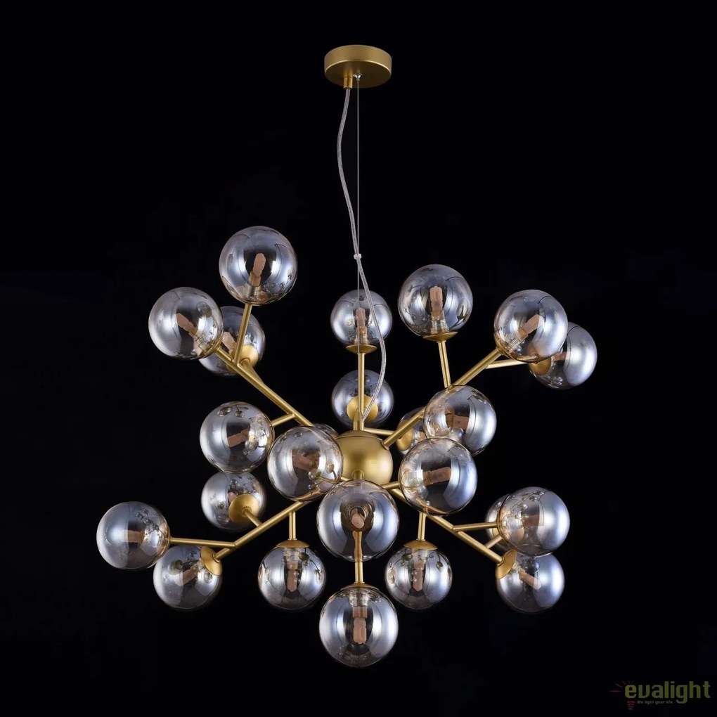 Lustra deosebita cu 24 de surse de lumina Dallas, auriu mat/ chihlimbar MYMOD545PL-24G