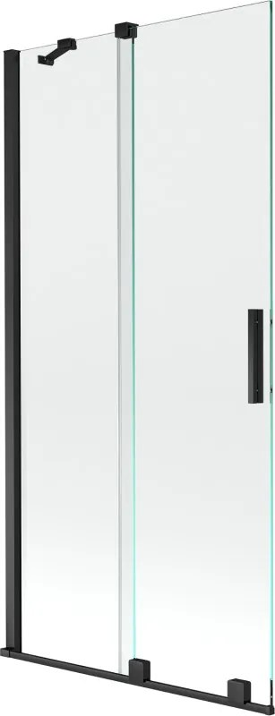 Mexen Velar perete despărțitor de cadă cu 2 aripi glisante 90 x 150 cm, transparent, negru - 896-090-000-01-70