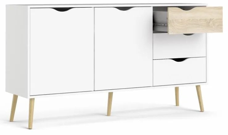 Comoda alba OSLO 75381 cu 3 sertare
