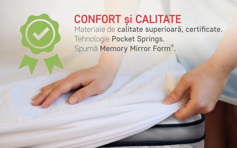 Saltea endurance pocket memory 7 zone de confort, 140x190 cm