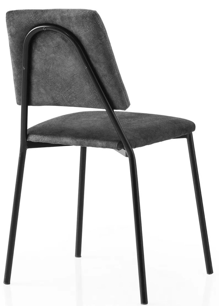 Set 2 buc. scaune bucătărie Limeta (Negru + antracit). 1127580