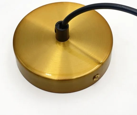 Pendul pe cablu HECTOR, 1xE27/15W/230V, alb/alamă, Ø 25 cm